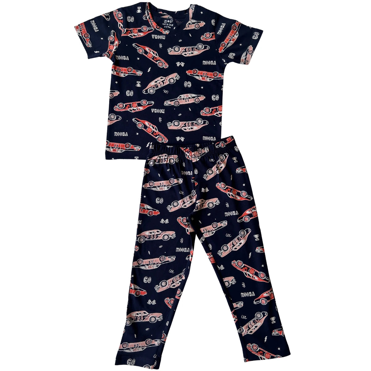 Navy Cars Pyjama Set (Unisex) – Kay and Que Kids