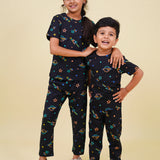 Black Multi Space Pyjama Set (Unisex)