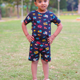 Black Cars Shorts Set (Unisex)