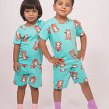 Blue Bear Cap Shorts Set (Unisex)