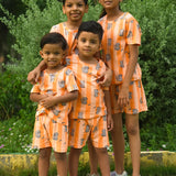 Orange Stripes Shorts Set (Unisex)
