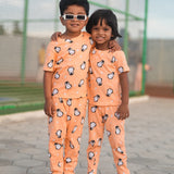 Light Orange Penguin Pyjama Set (Unisex)