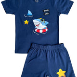 Denim Shark Shorts Set (Unisex)