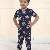 Navy Colour Dogs Pyjama Set (Unisex)