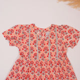 Light Pink Motif Frock (Cotton)