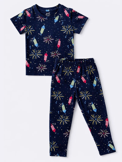 Navy Rocket Sky Pyjama Set (Unisex)