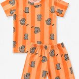 Orange Stripes Shorts Set (Unisex)