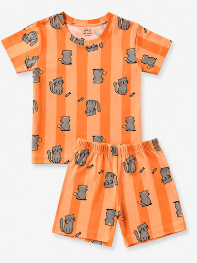 Orange Stripes Shorts Set (Unisex)