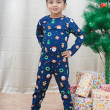Navy Santa Full Sleeve Pyjama Set (Unisex)