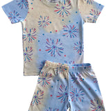 White Multi Crakers Shorts Set (Unisex)