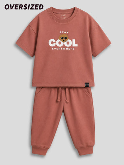 Peach Cool Oversized Joggers Set (Unisex)