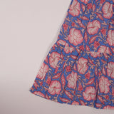 Blue Pink Flowers Frock (Cotton)