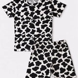 White Cow Coord Set with Shorts (Unisex)