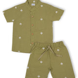 Green Handloom Heart Set (Cotton)