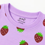 Purple strawberry Shorts Set (Unisex)