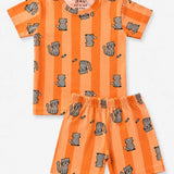 Orange Stripes Shorts Set (Unisex)