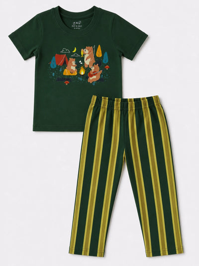 Dark Green Bear Pyjama Set (Unisex)