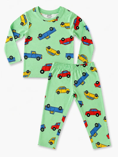 Green Cars Full Sleeve Pyjama Set (Unisex)
