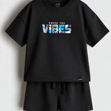Black Vibes Oversized Shorts Set (Unisex)