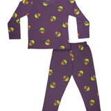 Purple Spaceship Full Sleeve Pyjama Set (Unisex)