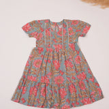 Teal Floral Frock (Cotton)