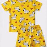 Yellow Zebra Coord Set with Shorts (Unisex)