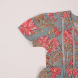 Teal Floral Frock (Cotton)