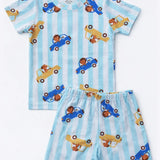 White stripe Cars Shorts Set (Unisex)