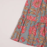 Teal Floral Frock (Cotton)