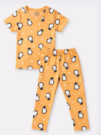 Light Orange Penguin Pyjama Set (Unisex)