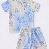 White Multi Crakers Shorts Set (Unisex)