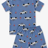 Denim Police Cars Coord Set with Shorts (Unisex)