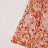 Light Pink Red Floral Frock (Cotton)