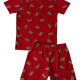 Red popcorn Shorts Set (Unisex)