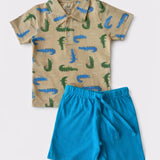 Cream Crocodile Collar Set