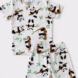 White Panda Coord Set with Shorts (Unisex)