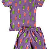 Purple Icecream Coord Set with Shorts (Unisex)
