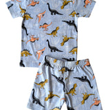 Light Blue Dino Shorts Set (Unisex)