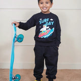Black Surfday Fleece Full Sleeve Set (Unisex)