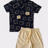 Black Cream Bear Collar Set