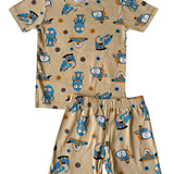 Cream Robos Shorts Set (Unisex)