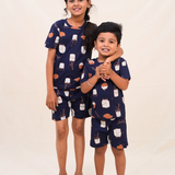 Navy Milk Coord Set with Shorts (Unisex)