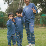 Denim Police Car Full Sleeve Pyjama Set (Unisex)