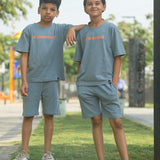 Grey Disconnect Oversized Shorts Set (Unisex)