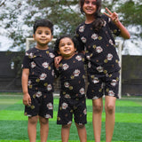 Black Raccoon Coord Set with Shorts (Unisex)