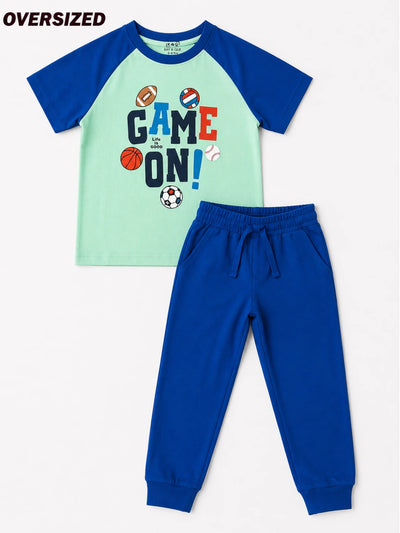 Green Blue Game Oversized Joggers Set (Unisex)