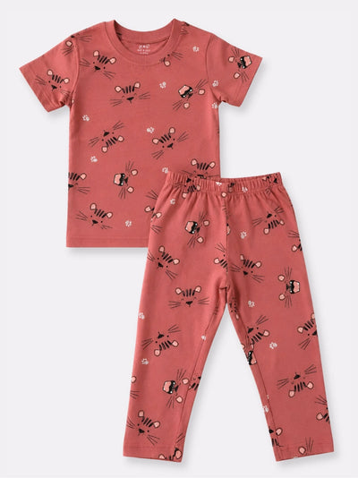 Red Cat Pyjama Set (Unisex)