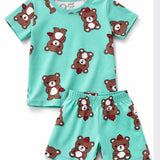 Blue Bear Cap Shorts Set (Unisex)