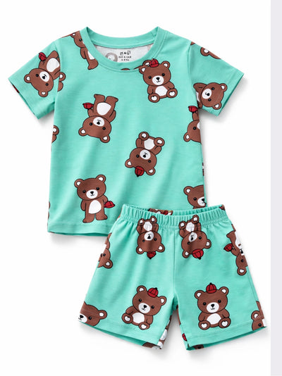 Blue Bear Cap Shorts Set (Unisex)