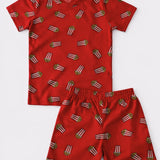 Red popcorn Shorts Set (Unisex)